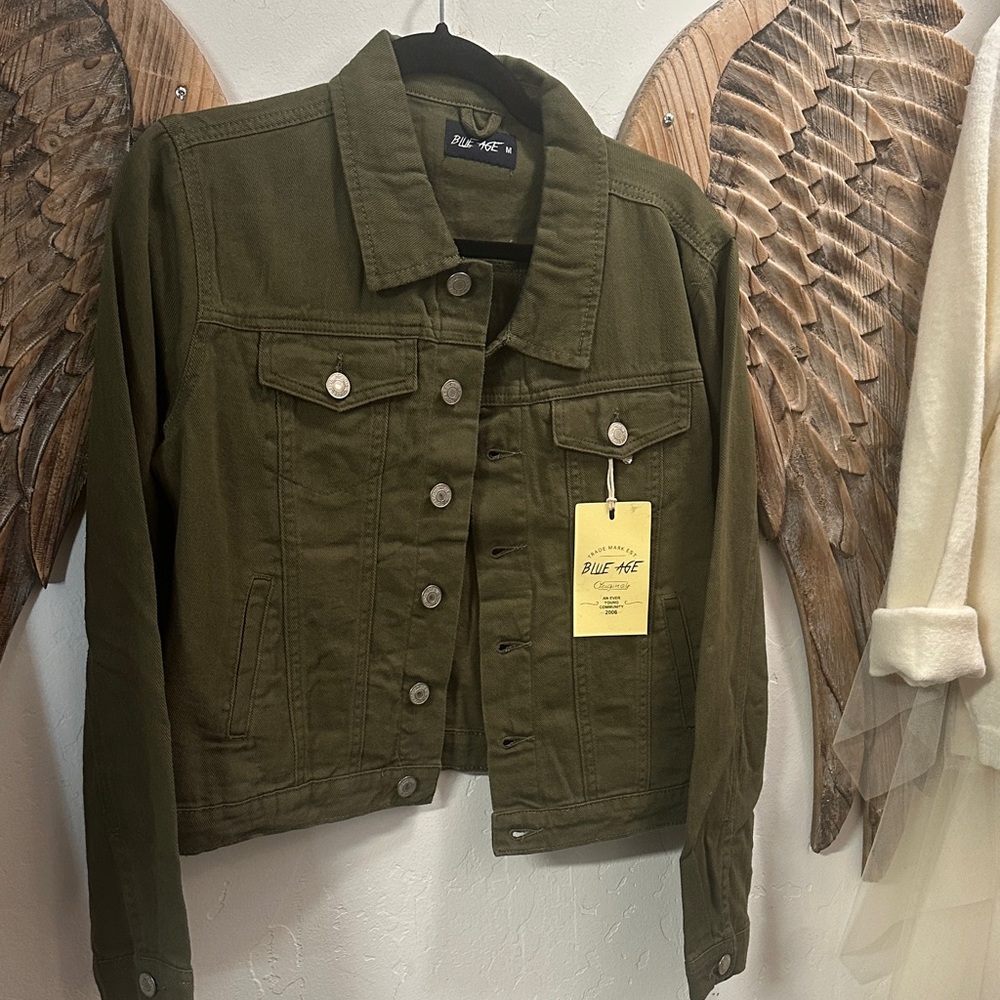 Blue age Women's Olive Green Jean Jacket